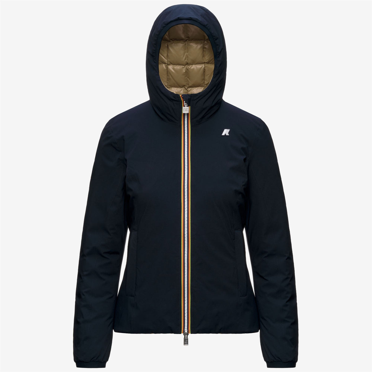 Jackets_Woman_LILY ST THERMO DOUBLE_Short_Blue Depth - Beige Khaki - Commercial 1