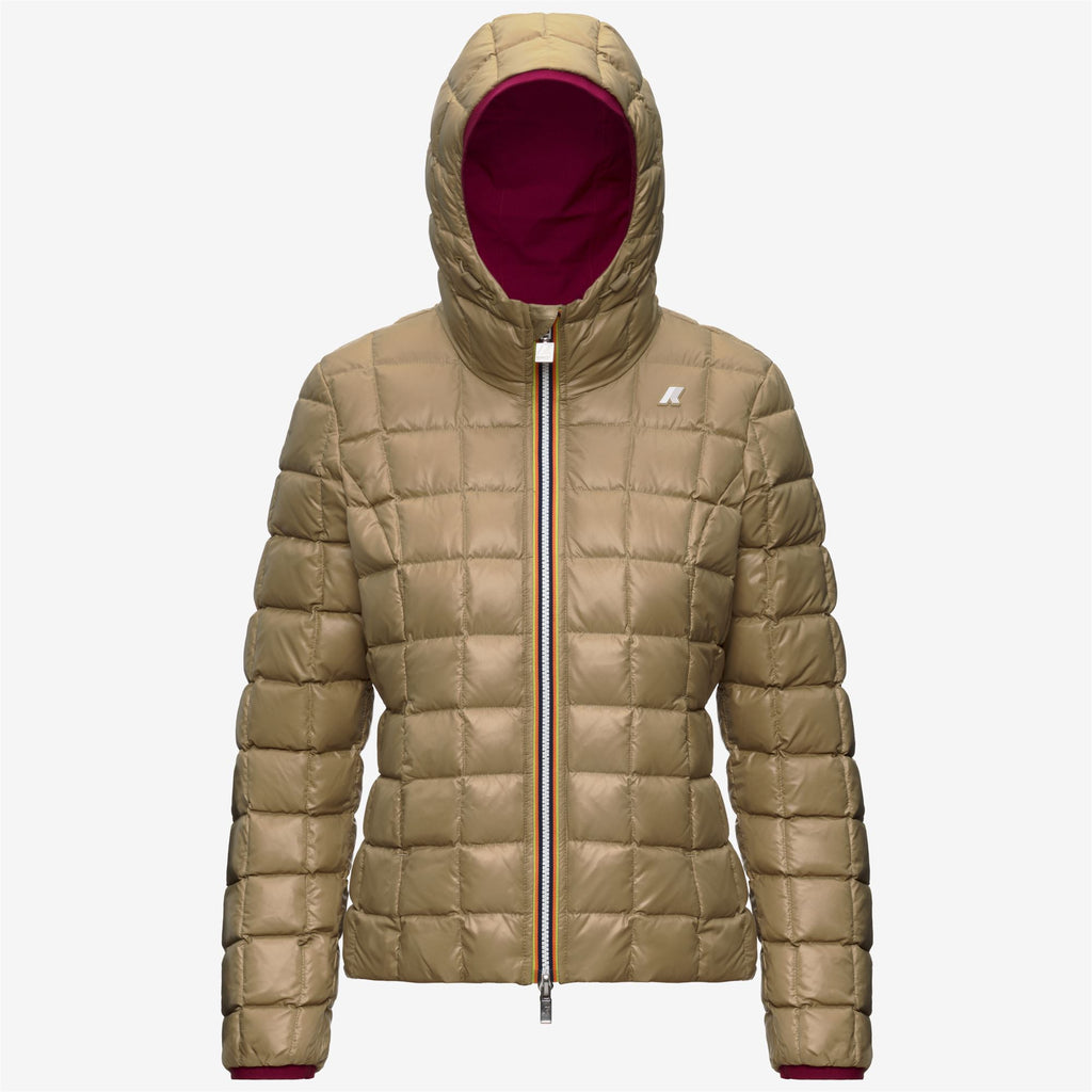 Jackets_Woman_LILY ST THERMO DOUBLE_Short_Red Dk - Beige Khaki - Commercial 2