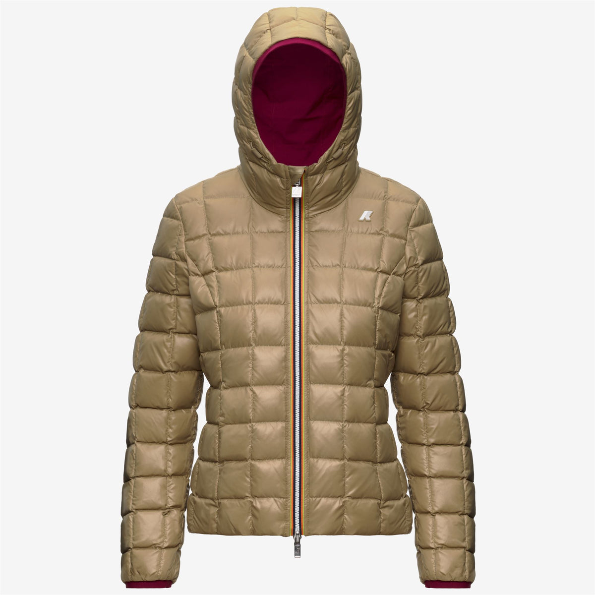 Jackets_Woman_LILY ST THERMO DOUBLE_Short_Red Dk - Beige Khaki - Commercial 2