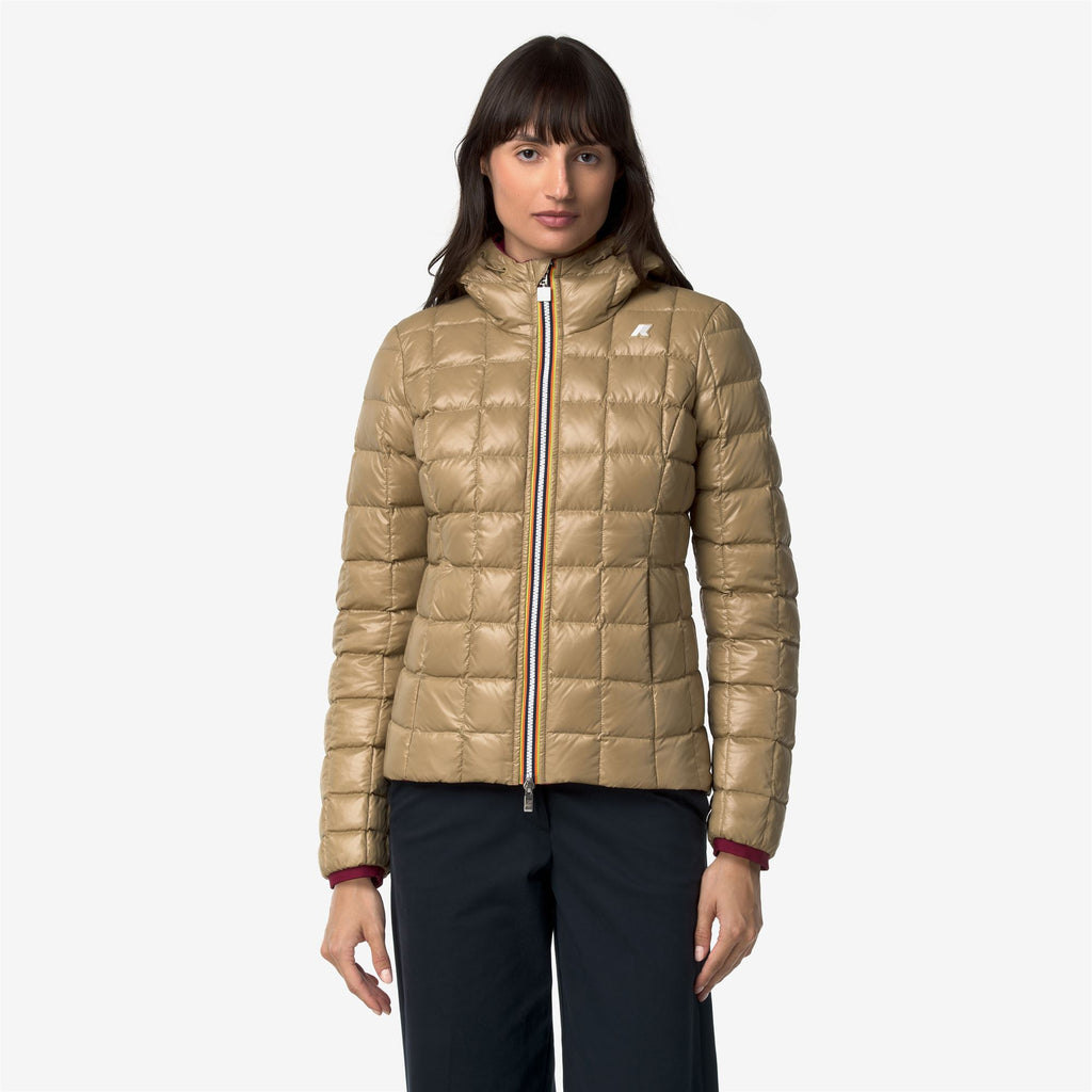 Jackets_Woman_LILY ST THERMO DOUBLE_Short_Red Dk - Beige Khaki - Commercial 3