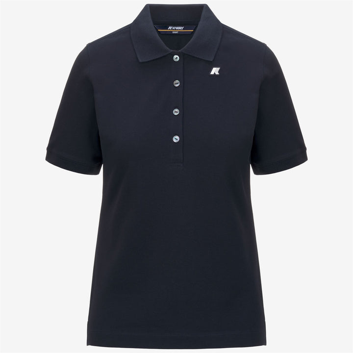 Polo de Piqué Elástico Azul Profundo para Mujer para Uso Casual 5
