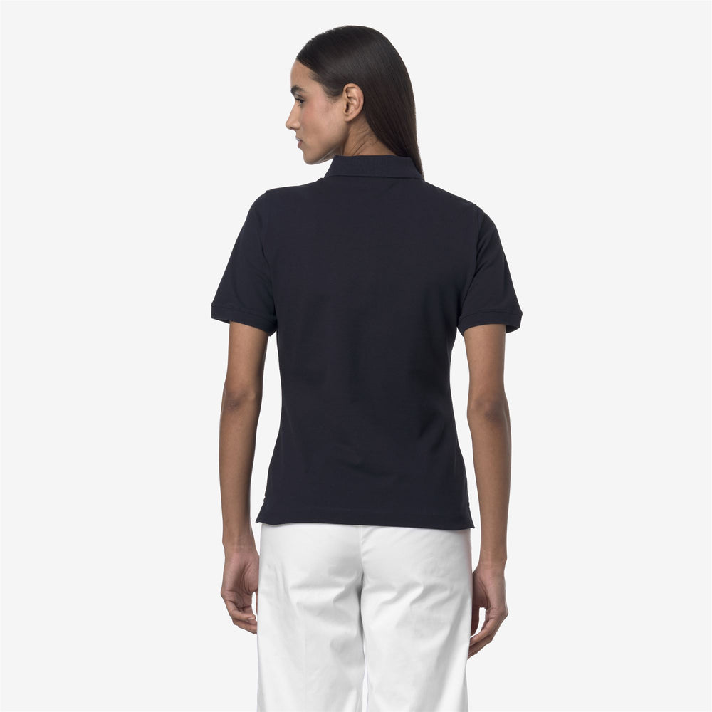 Polo de Piqué Elástico Azul Profundo para Mujer para Uso Casual 02