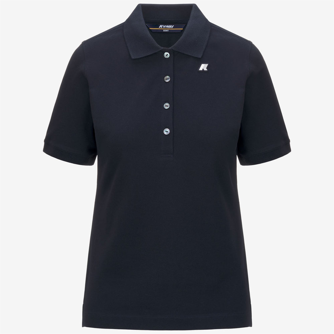 Polo Donna Stretch Piqué Blu Profondo per Abbigliamento Casual 01