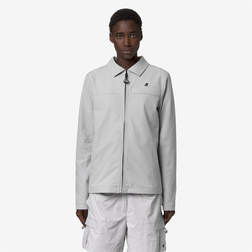 Grey Blue Unisex Fleece Outdoor Jacket with Functional Details 02