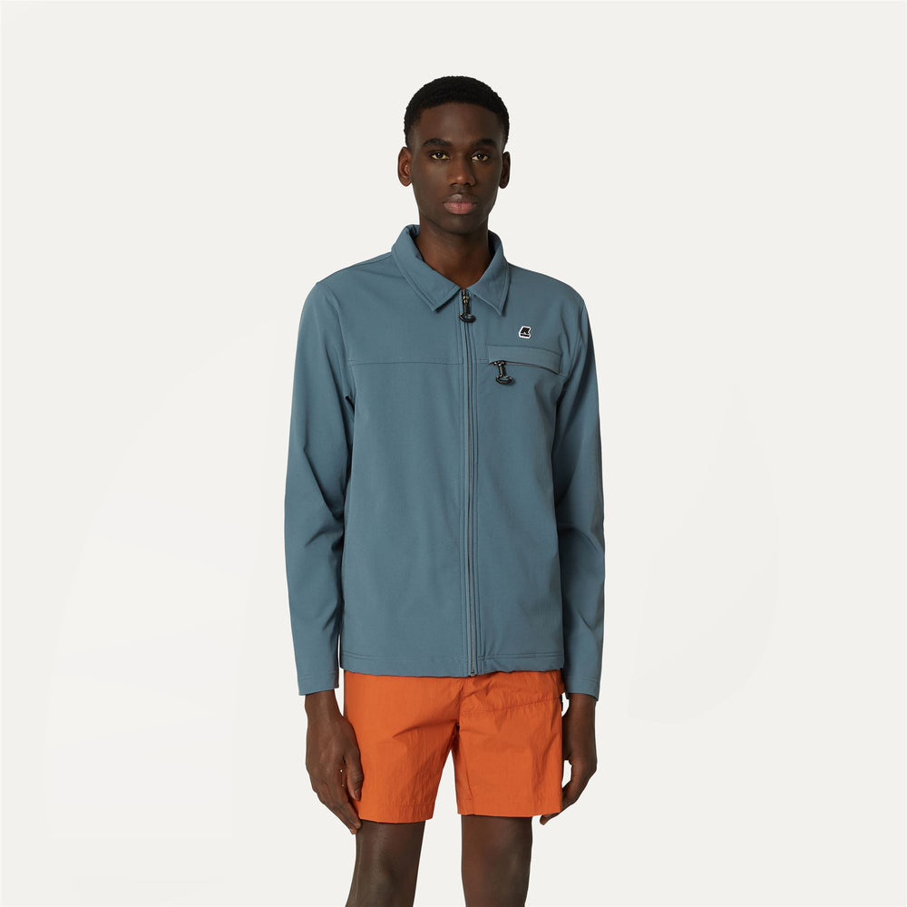 Grey Blue Unisex Outdoor Fleece Jacket for Mountain Activities 02