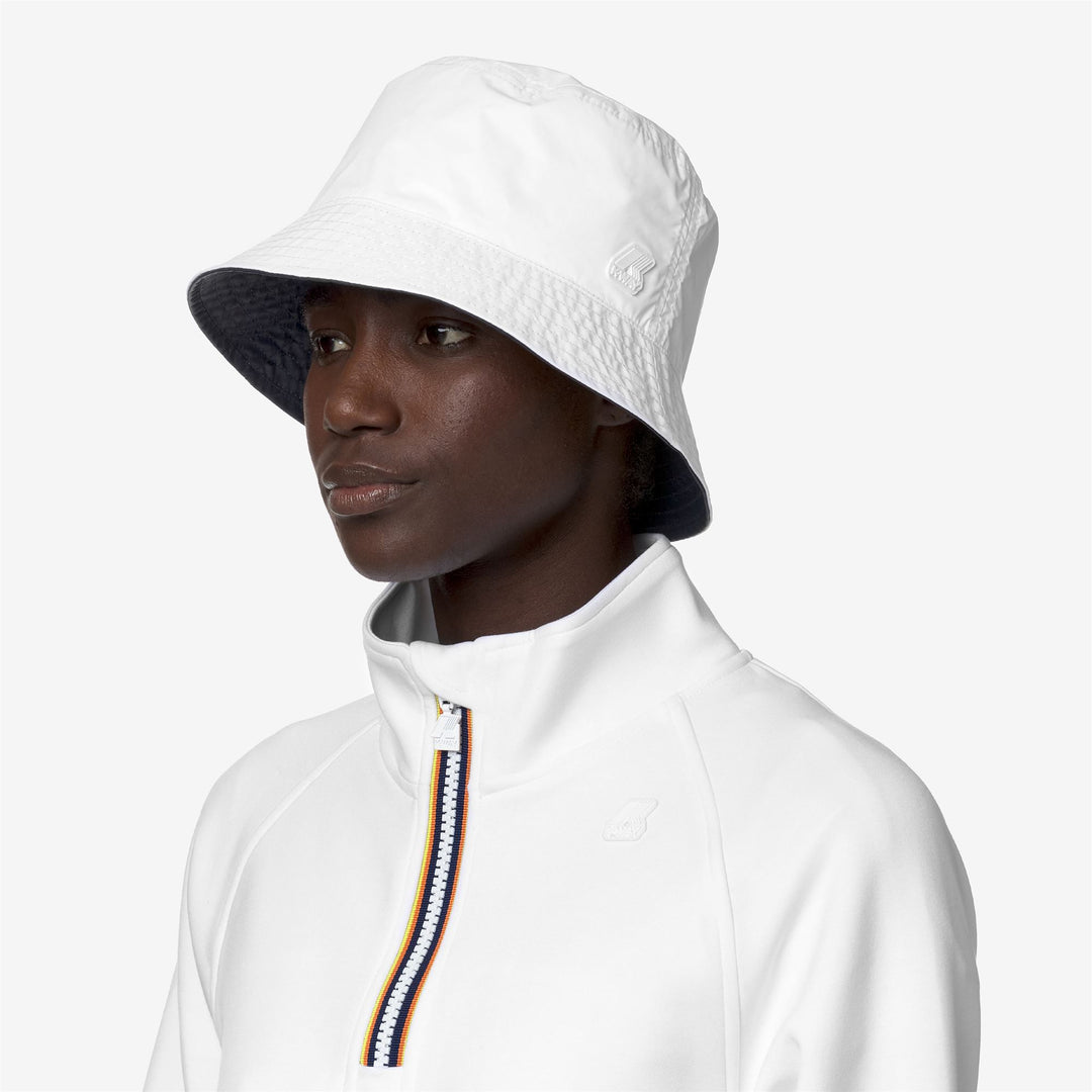 Headwear Unisex PASCALLE PLUS DOUBLE Hat WHITE - BLUE DEPTH Dressed Back (jpg Rgb)		