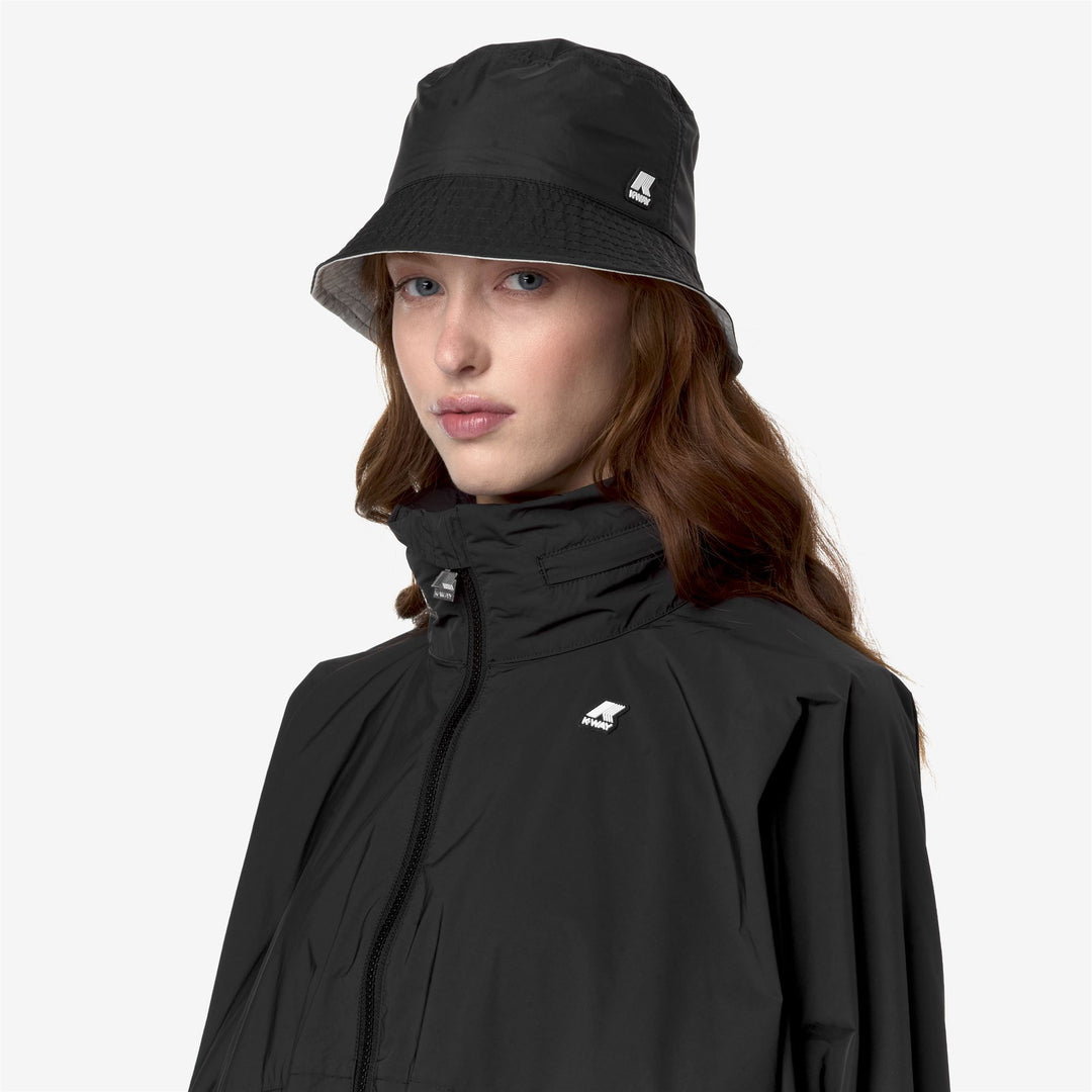 Headwear Unisex PASCALLE PLUS DOUBLE Hat BLACK P-BEIGE LT Dressed Back (jpg Rgb)		