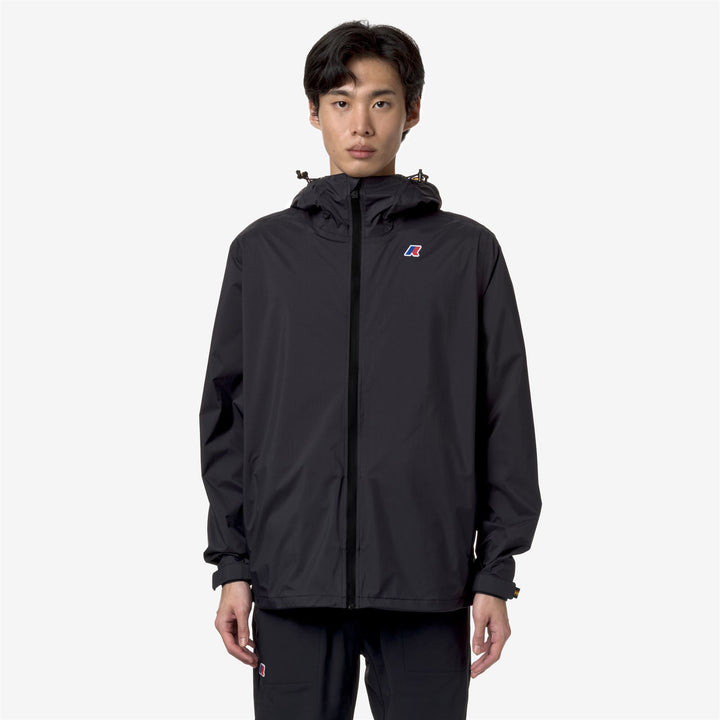 Black Grey Unisex Travel Waterproof Jacket with Packable Design 1