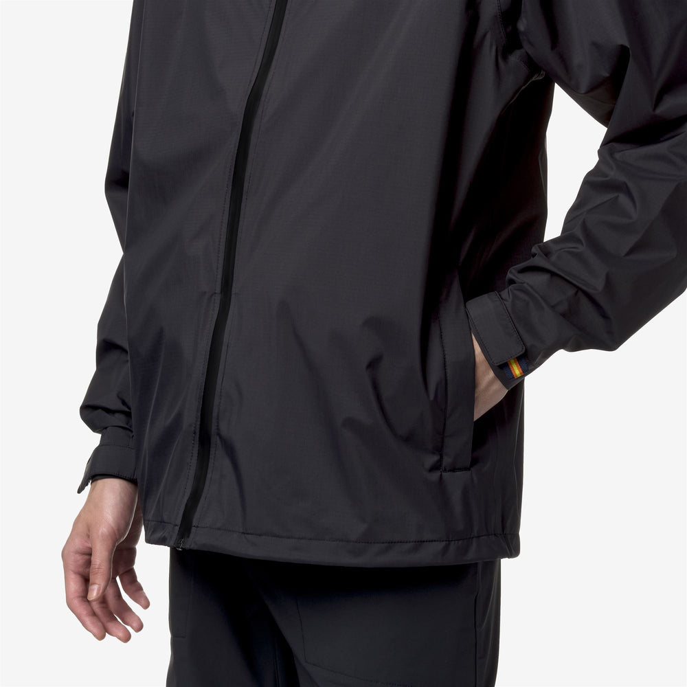 Black Grey Unisex Travel Waterproof Jacket with Packable Design 02
