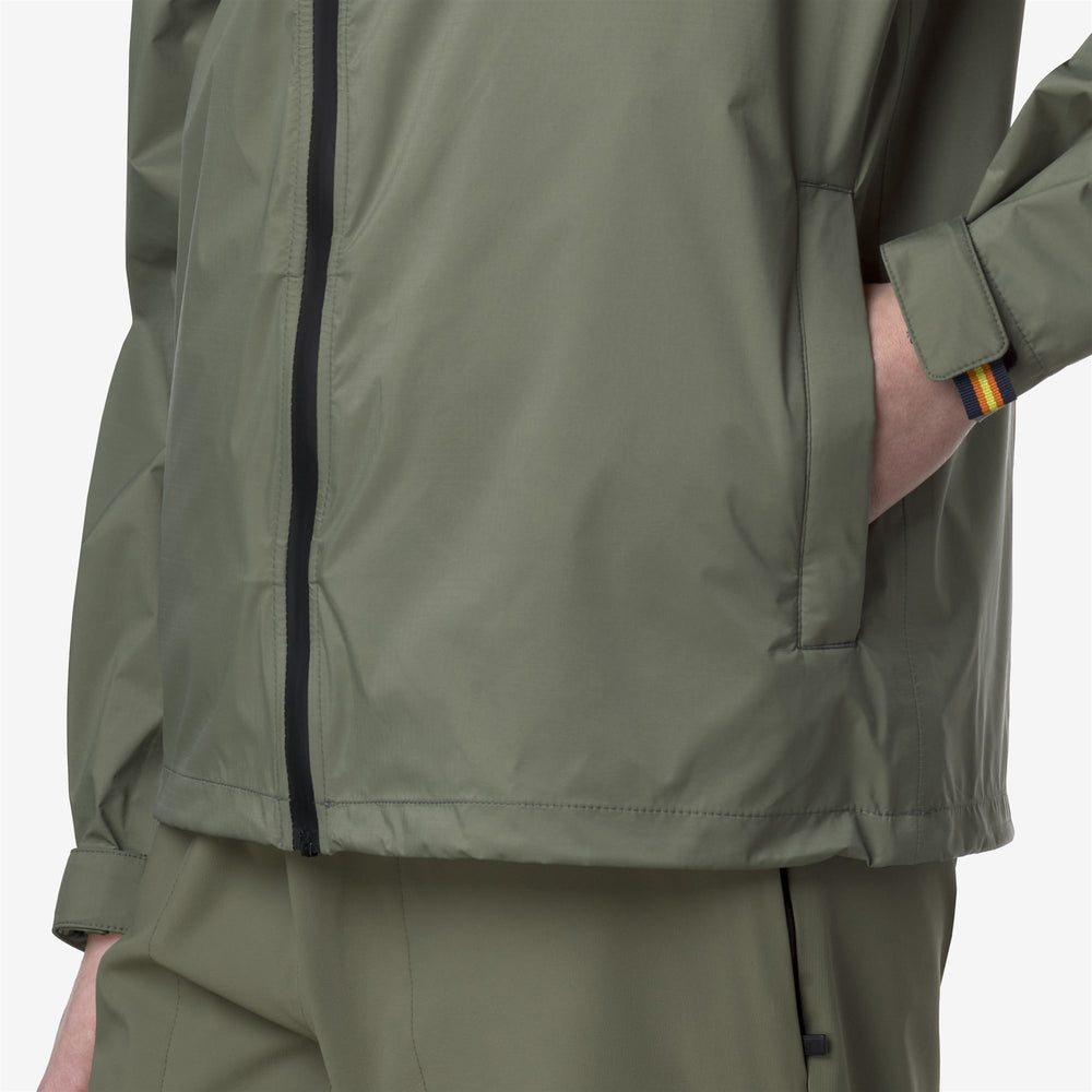 Lichen Green Unisex Travel Jacket with Waterproof and Breathable Fabric 02