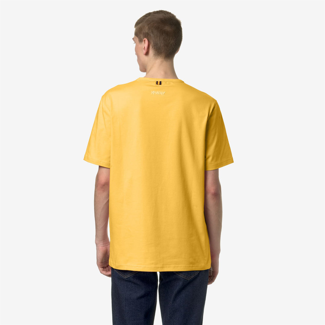 T-ShirtsTop Man ADAME STRETCH JERSEY T-Shirt YELLOW MIMOSA Dressed Front Double		