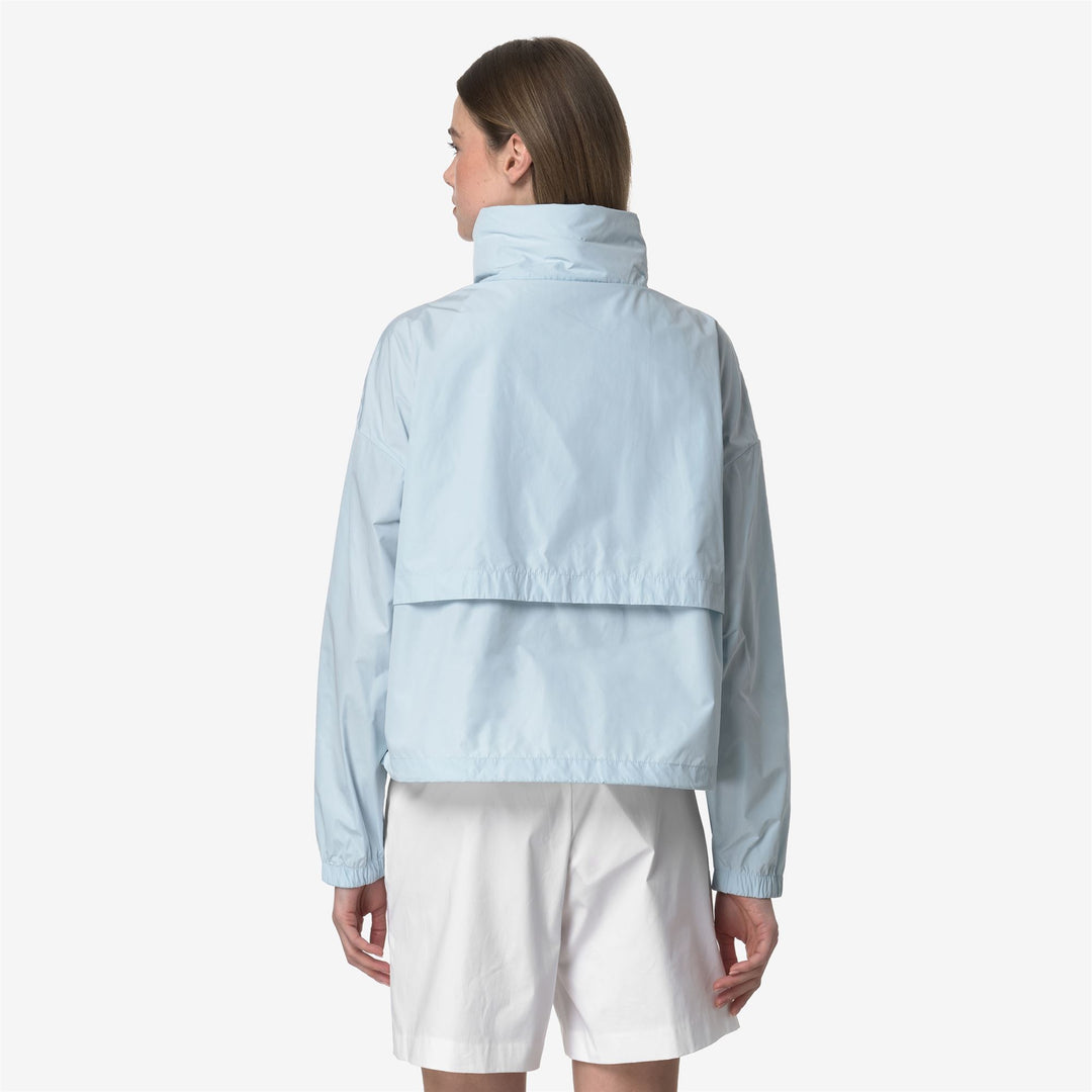 Giacca Corto Donna Azzurro Baby Impermeabile con Dettagli Oversize main