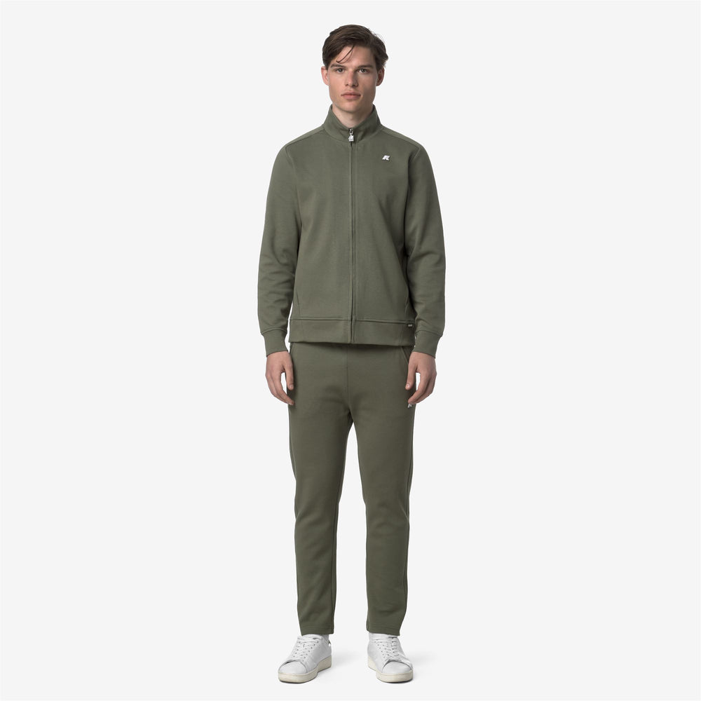 Lichen Green Men's Sporty Chic Sweatpants for Leisure and Travel 02
