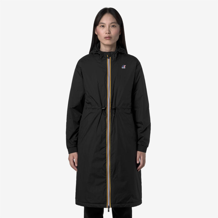 Chaqueta impermeable negra de 3/4 para mujer con aislamiento PrimaLoft 4