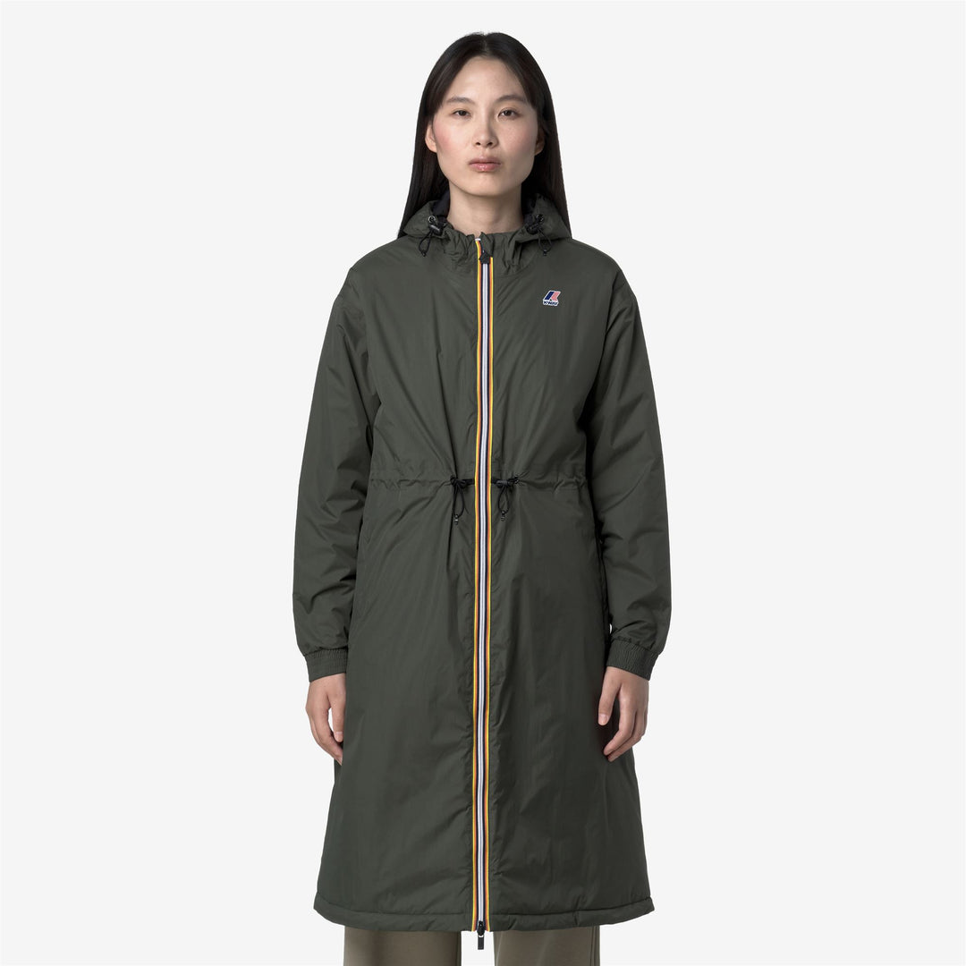 Chaqueta impermeable verde de 3/4 para mujer main