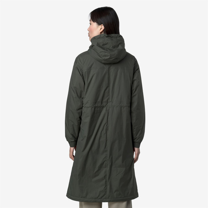 Chaqueta impermeable verde de 3/4 para mujer 6