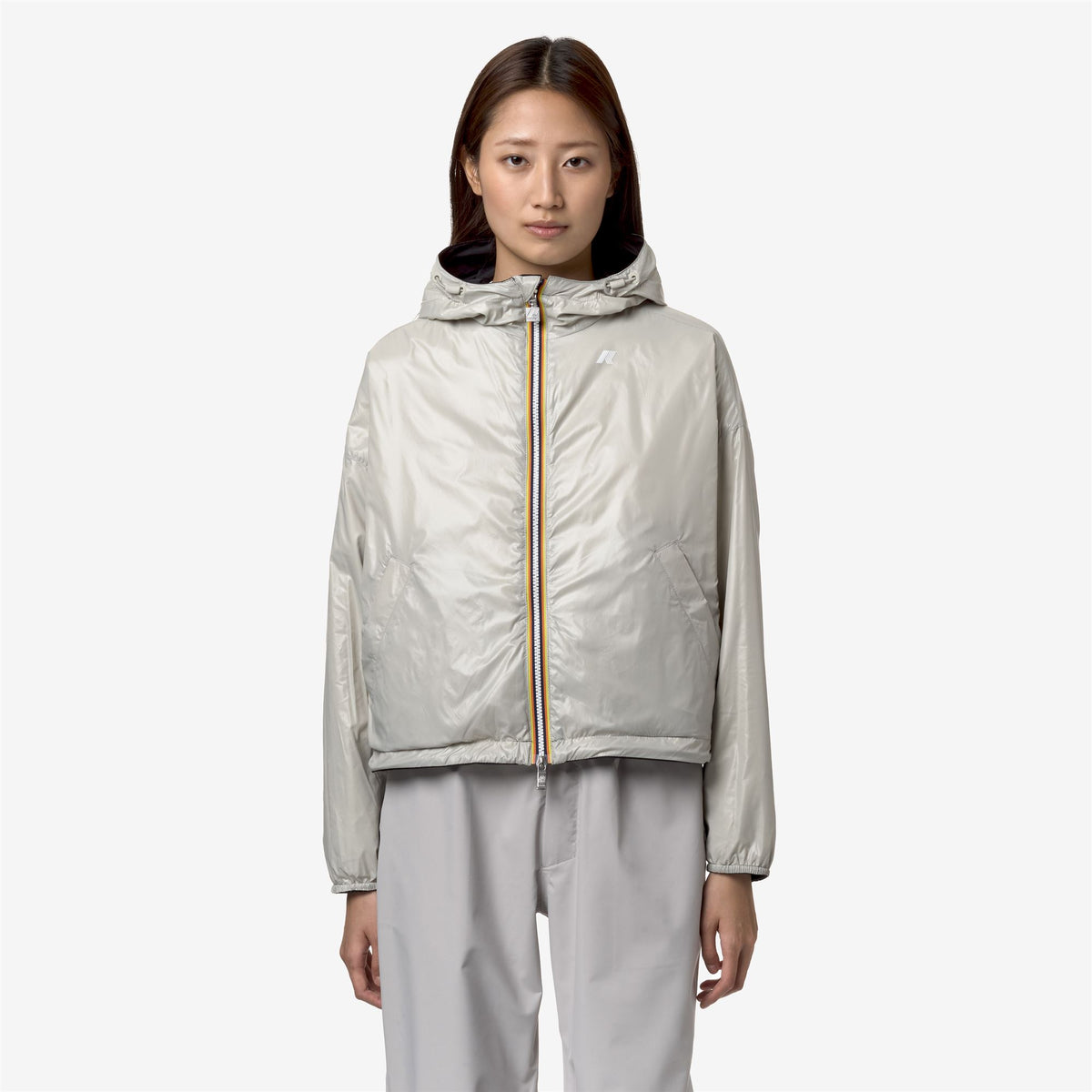 Jackets_WOMAN_LAURETTE PLUS.2 DOUBLE_Short_Black P-Beige Lt - Commercial 7