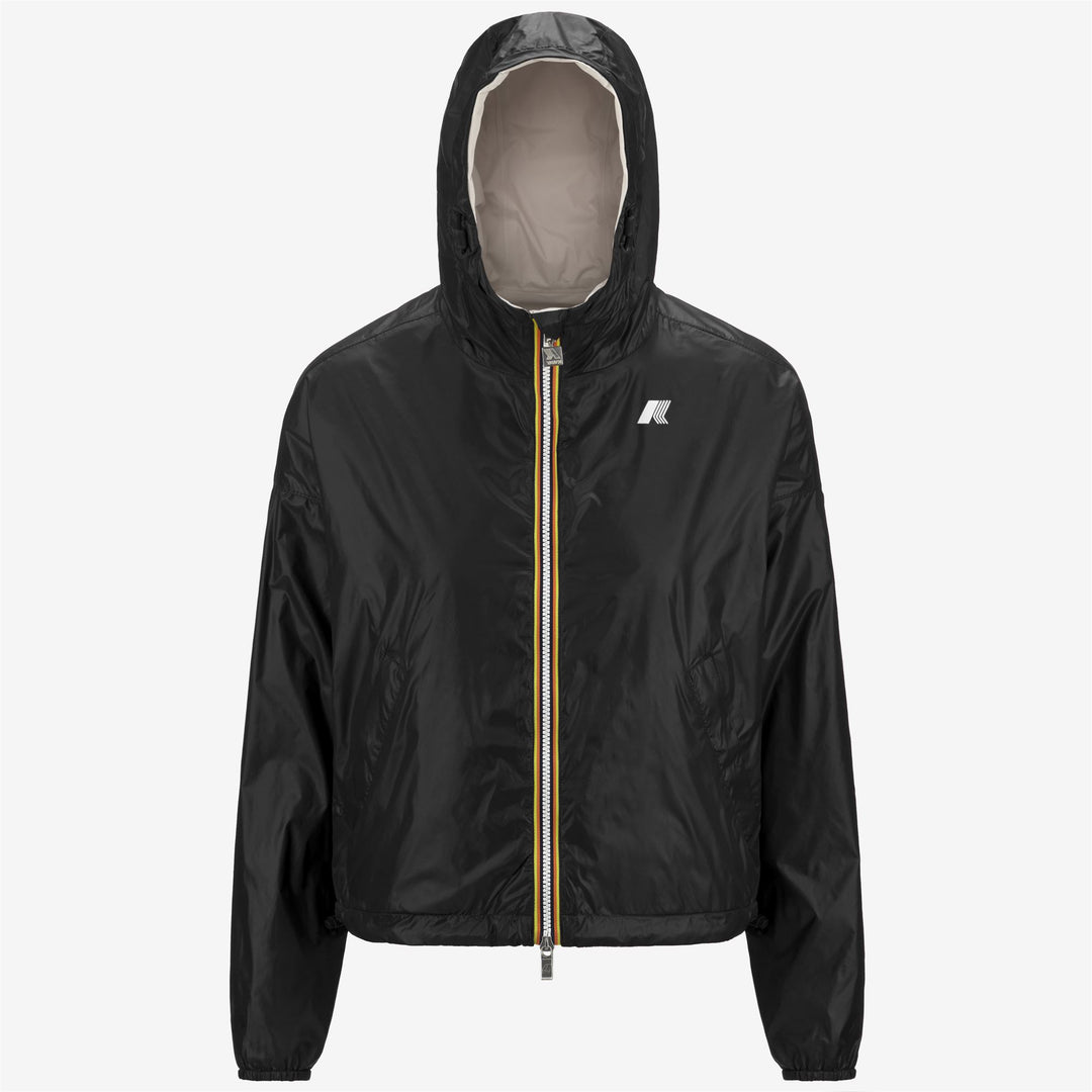 Chaqueta corta impermeable reversible para mujer en beige y negro main