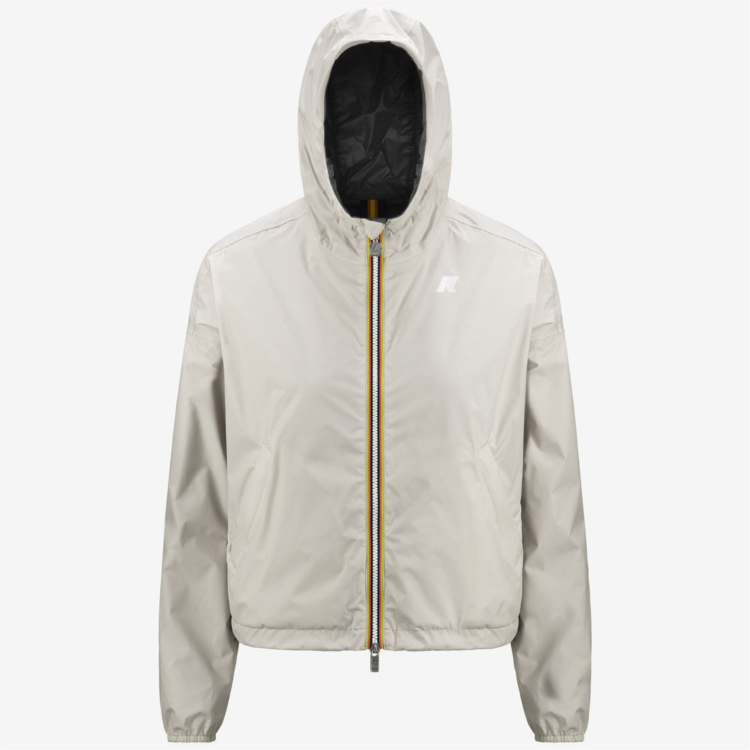 Chaqueta corta impermeable reversible para mujer en beige y negro main