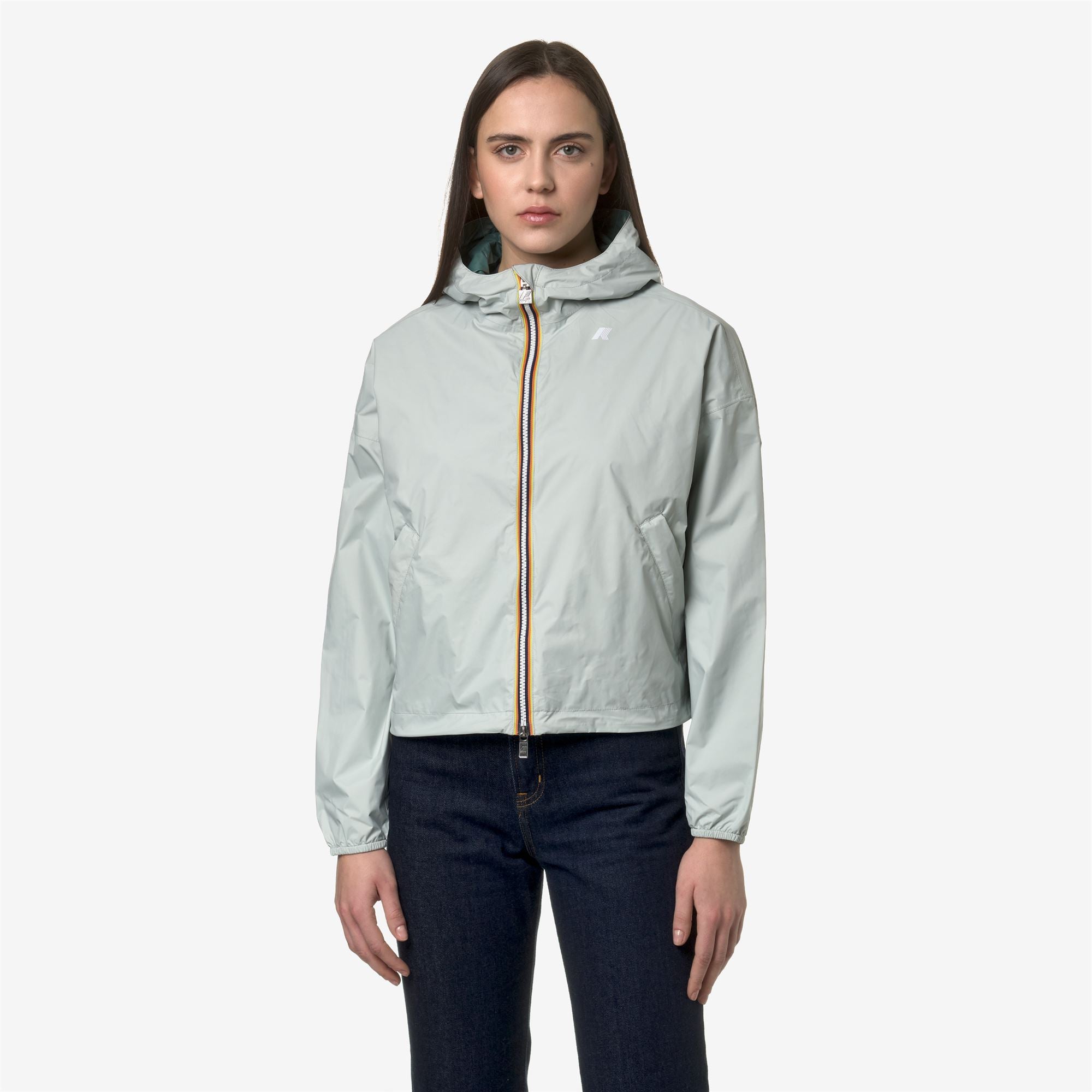 Jackets_Woman_LAURETTE PLUS.2 DOUBLE_Short_Grey S-Green P - Commercial 4