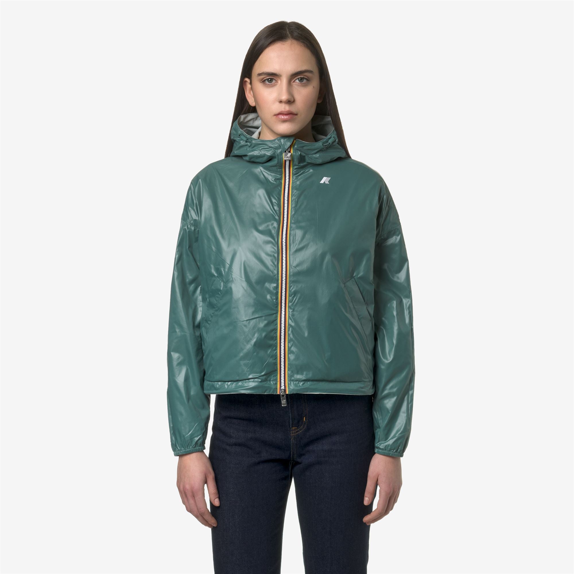 Jackets_Woman_LAURETTE PLUS.2 DOUBLE_Short_Grey S-Green P - Commercial 7