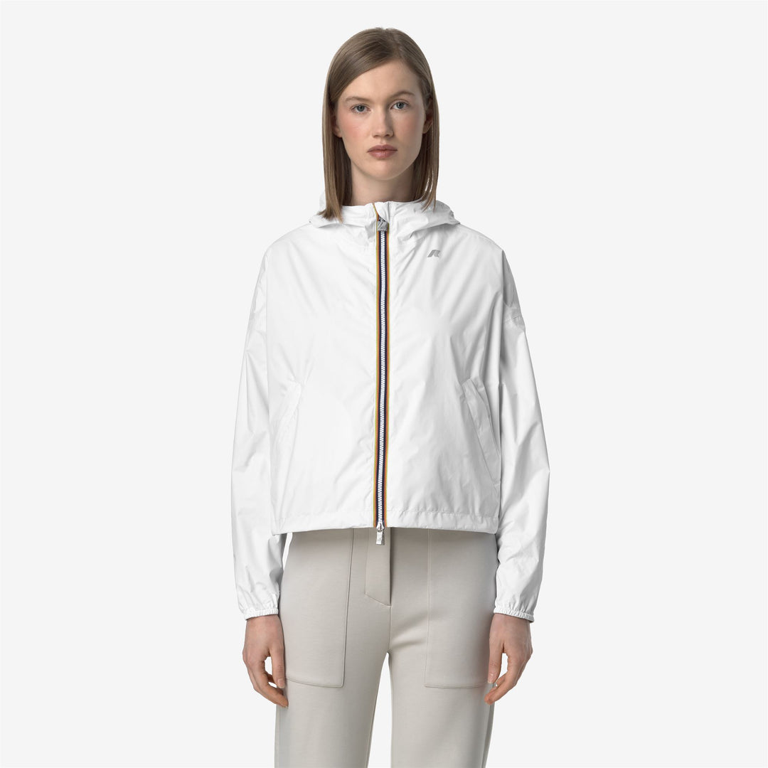Beige white Women's Reversible Waterproof Short Jacket 01
