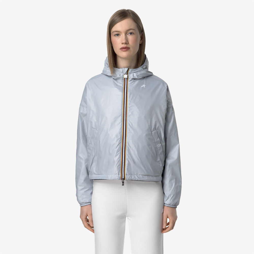 Blue Grey Women's Reversible Waterproof Cropped Jacket 02