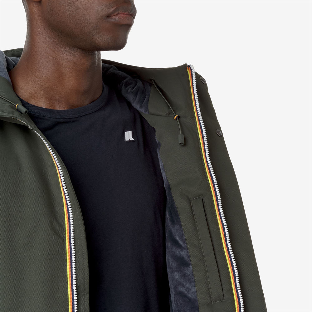 Grey Green Men's Water-Resistant Short Jacket with PrimaLoft Insulation 02