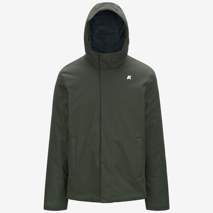 Chaqueta corta para hombre gris verde resistente al agua con aislamiento PrimaLoft 1