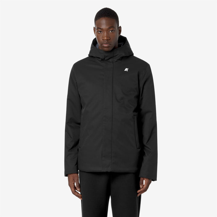 Chaqueta corta negra y gris para hombre resistente al agua con aislamiento PrimaLoft 3