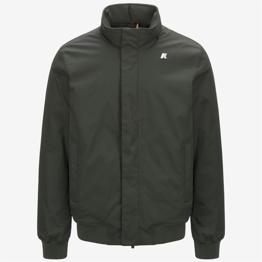 Grey Green Men's Short Water-Resistant Jacket with PrimaLoft Insulation 01