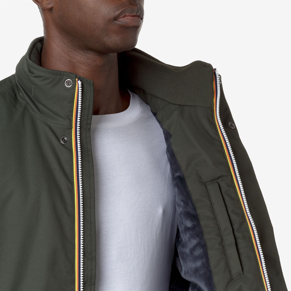 Grey Green Men's Short Water-Resistant Jacket with PrimaLoft Insulation 02