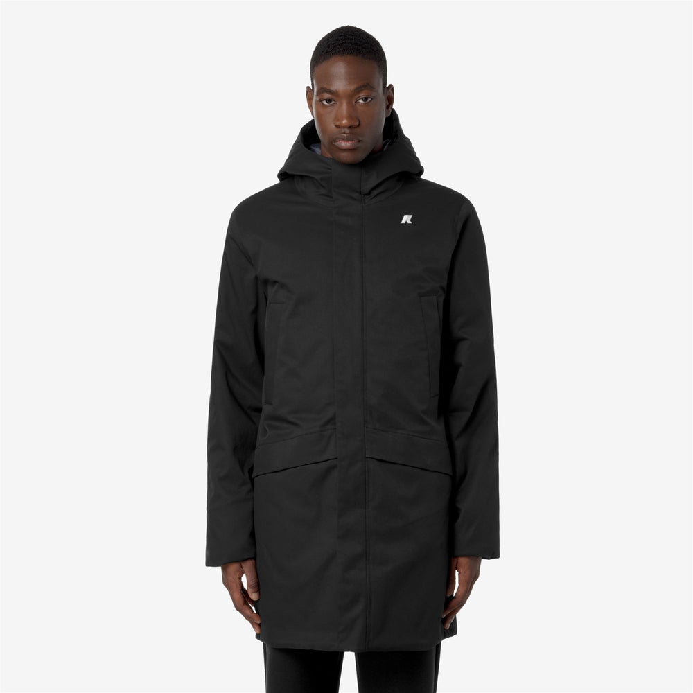 Black Grey Men's Water-Resistant Short Jacket with PrimaLoft Insulation 02