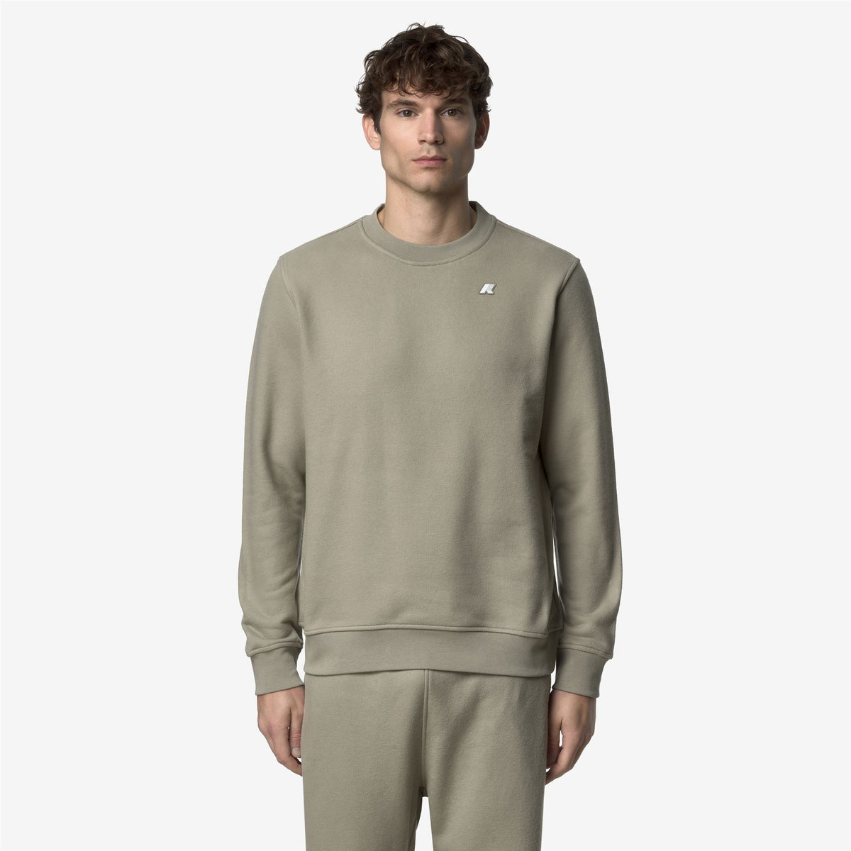 Fleece_MAN_BAPTISTE HEAVY FLEECE_Jumper_Green Oak - Commercial 4