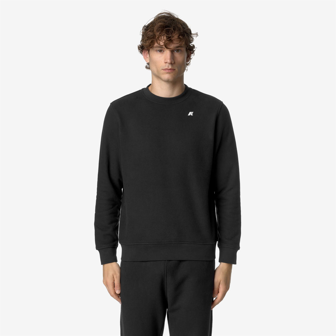 Black Grey Men's Fleece Jumper for Athleisure and Leisure Wear 01