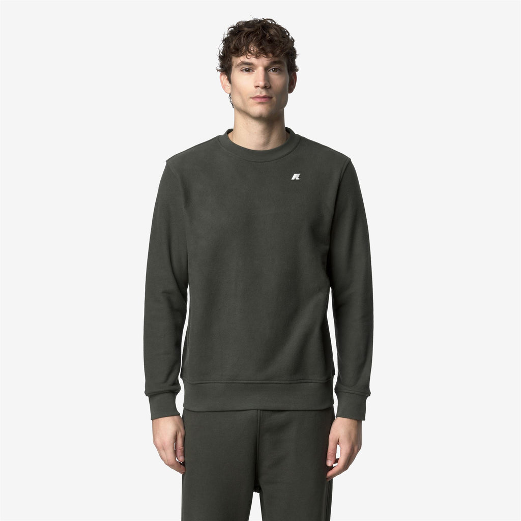 Fleece_MAN_BAPTISTE HEAVY FLEECE_Jumper_GREEN BLACKISH - Commercial 4
