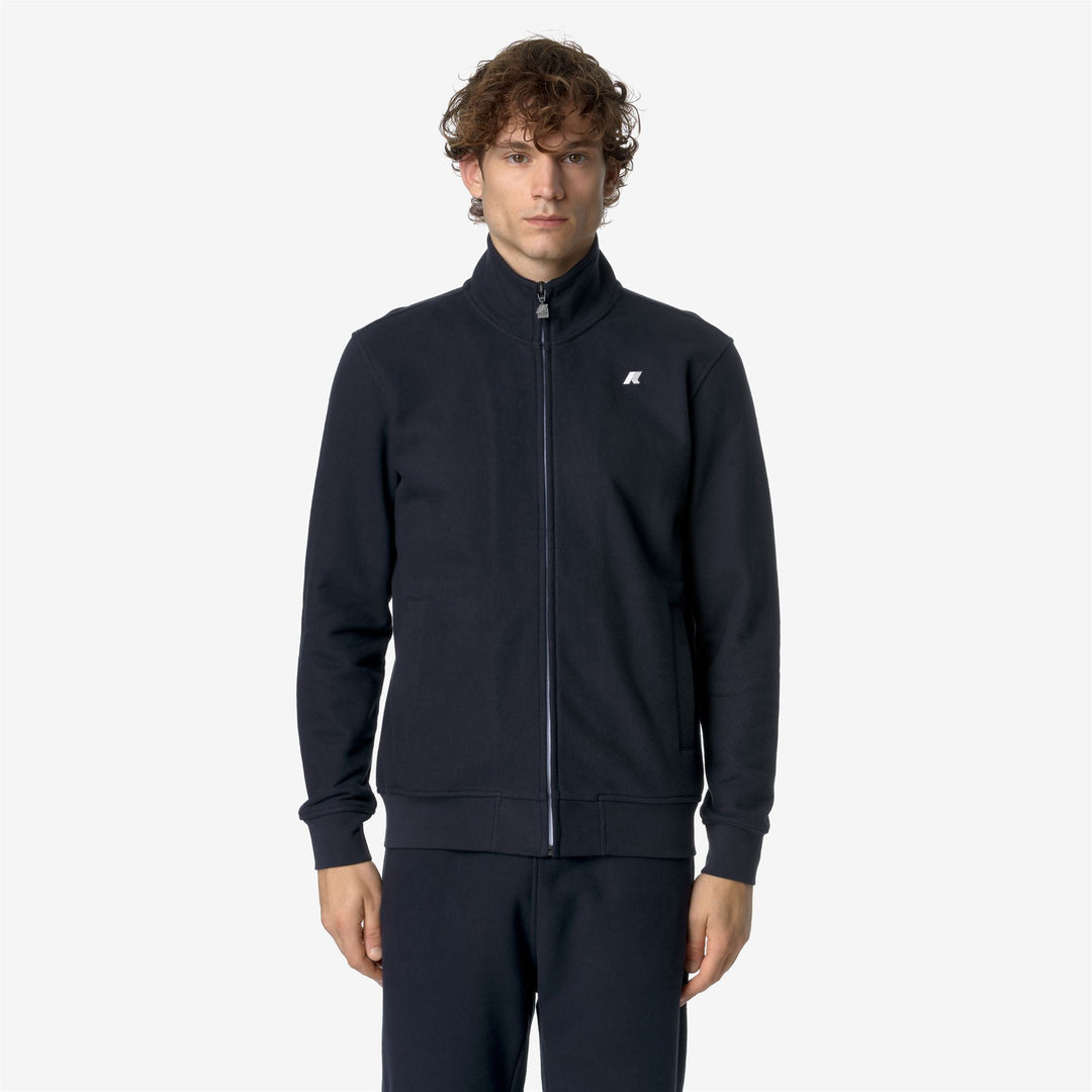 Chaqueta de forro polar azul para hombre para athleisure y uso urbano 01