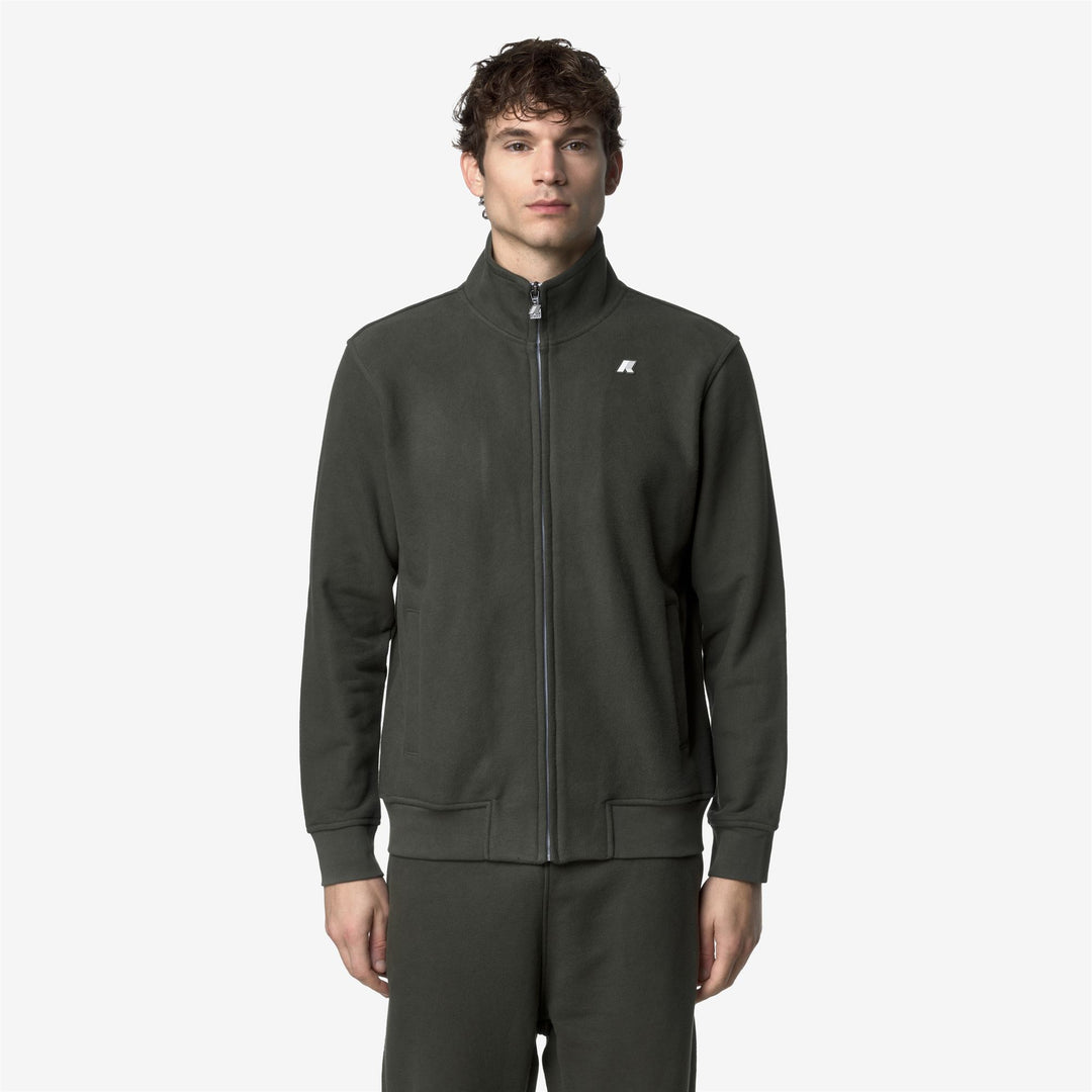Dark green Men's Fleece Jacket for Sports and Leisure 01