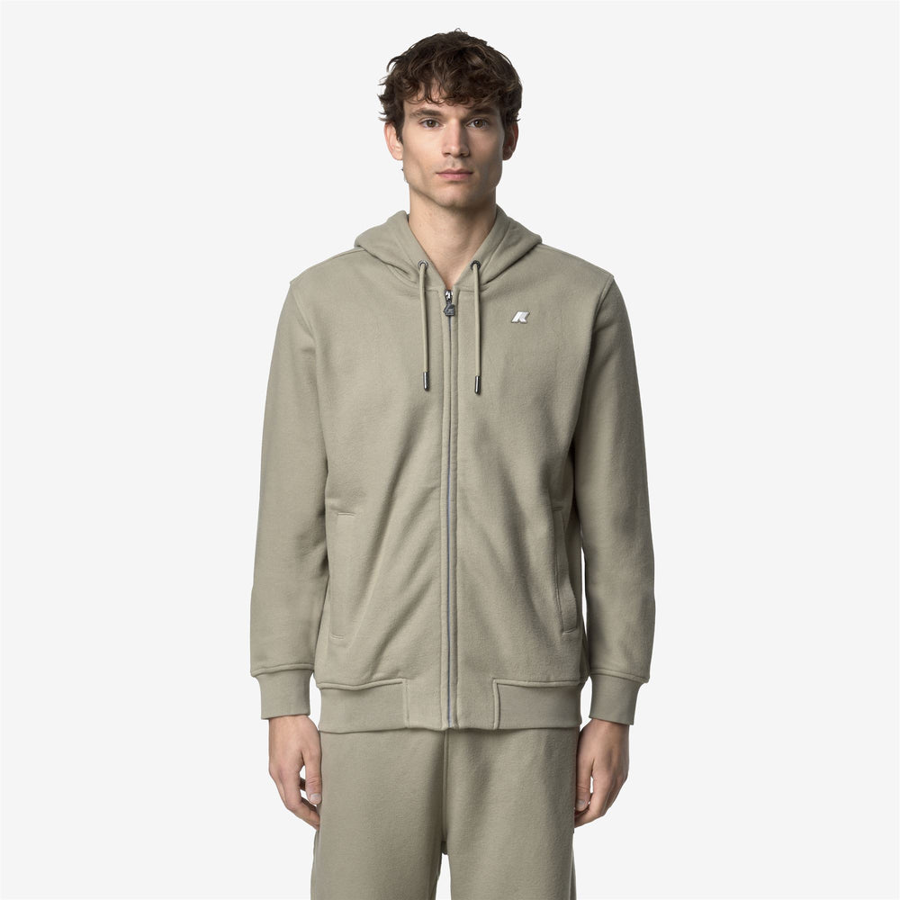 Green Men's Fleece Jacket with Adjustable Hood 02