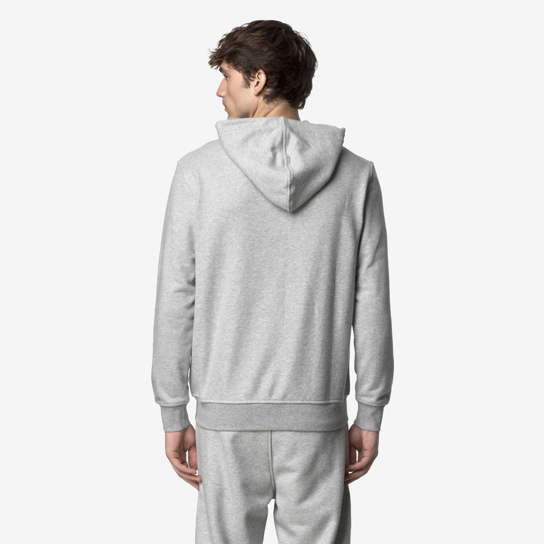 Grey Men's Fleece Jacket with Hood and Pockets main