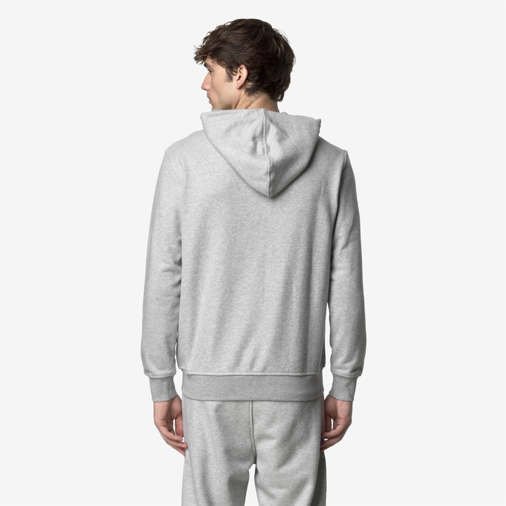 Grey Men's Fleece Jacket with Hood and Pockets 5