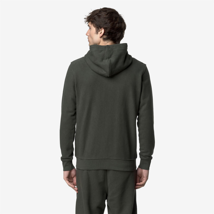 Dark green Men's Fleece Jacket with Adjustable Hood 5