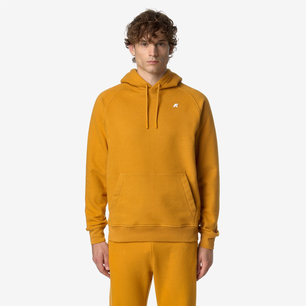 Yellow Men's Fleece Jumper for City Leisure with Adjustable Hood 02