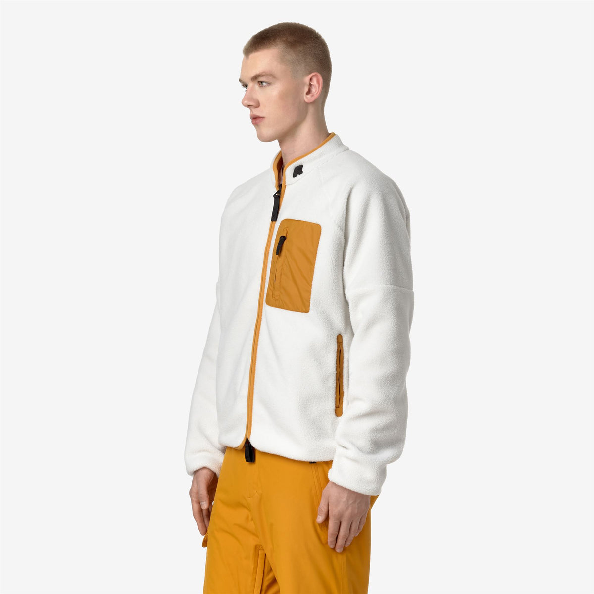 Fleece_MAN_BESSANS_Jacket_White G - Yellow Inca - Commercial 5