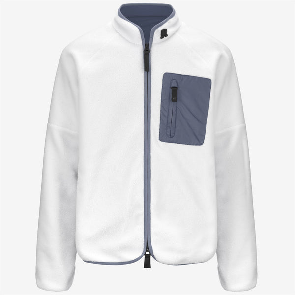 Fleece Man BESSANS Jacket WHITE G - GREY BLUE AVIO