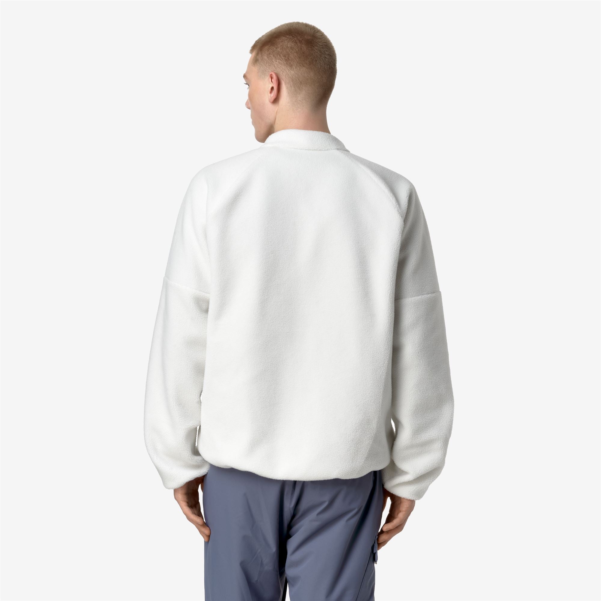 Fleece Man BESSANS Jacket WHITE G - GREY BLUE AVIO
