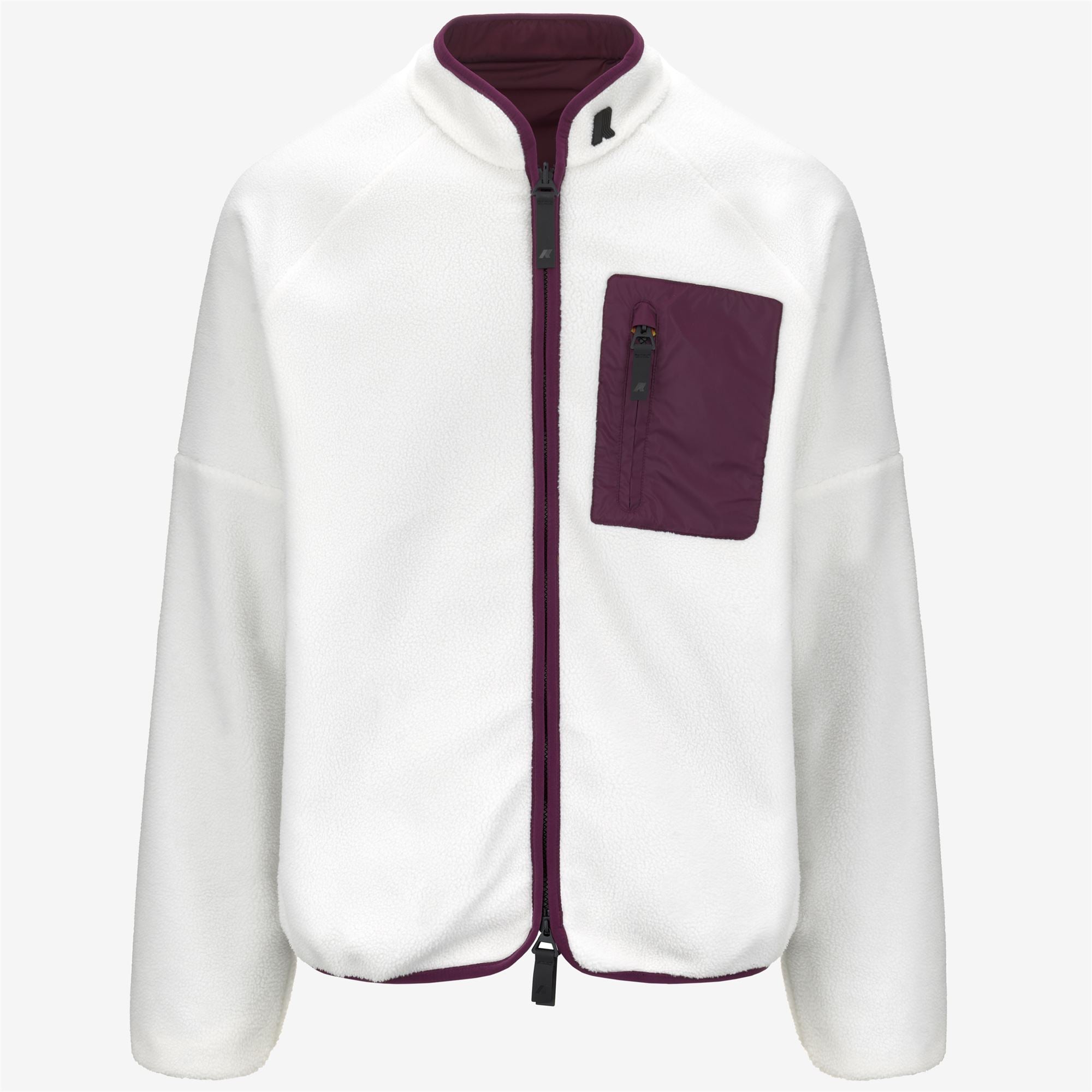 Fleece_MAN_BESSANS_Jacket_White G - Violet Dk Purple - Commercial 1