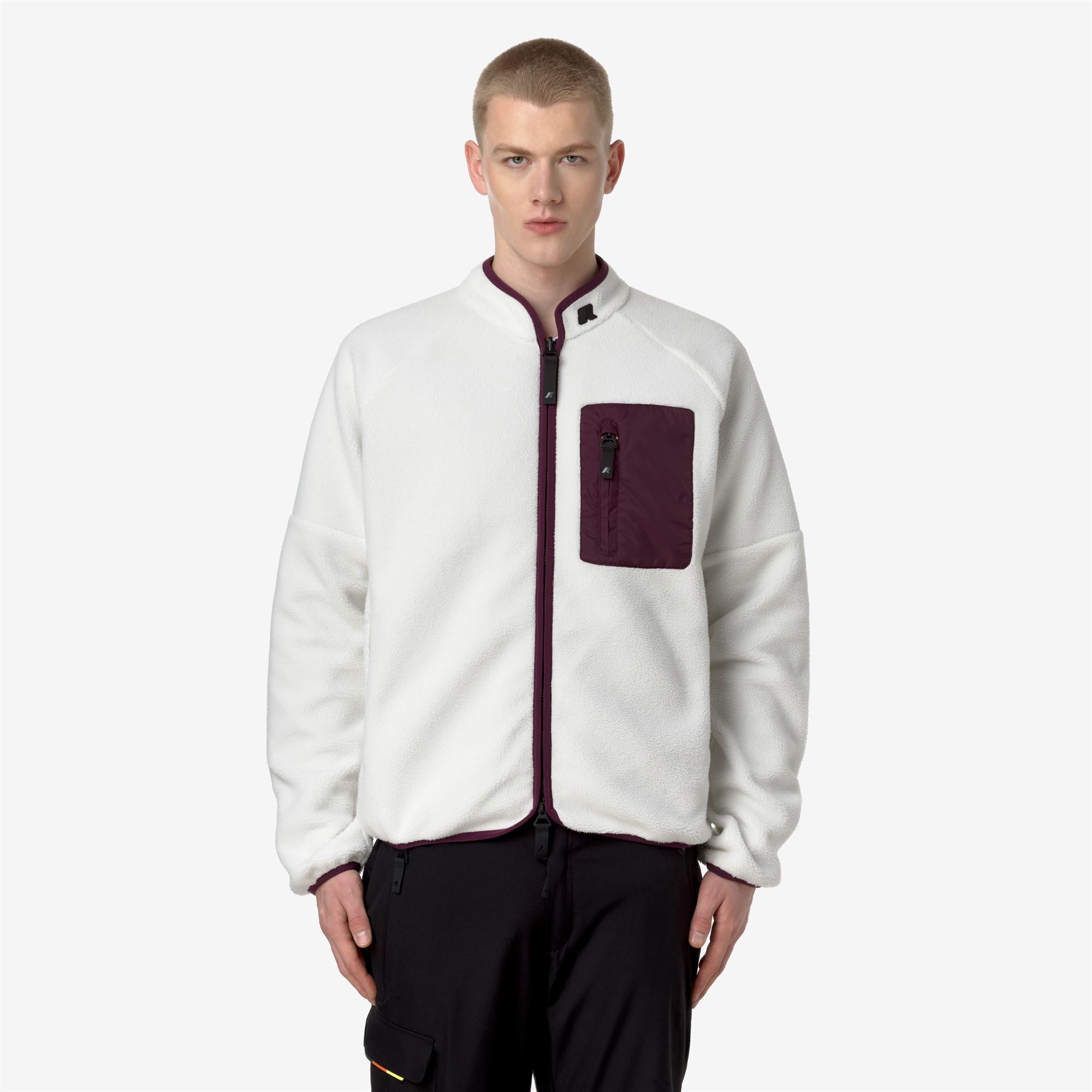Fleece_MAN_BESSANS_Jacket_White G - Violet Dk Purple - Commercial 4