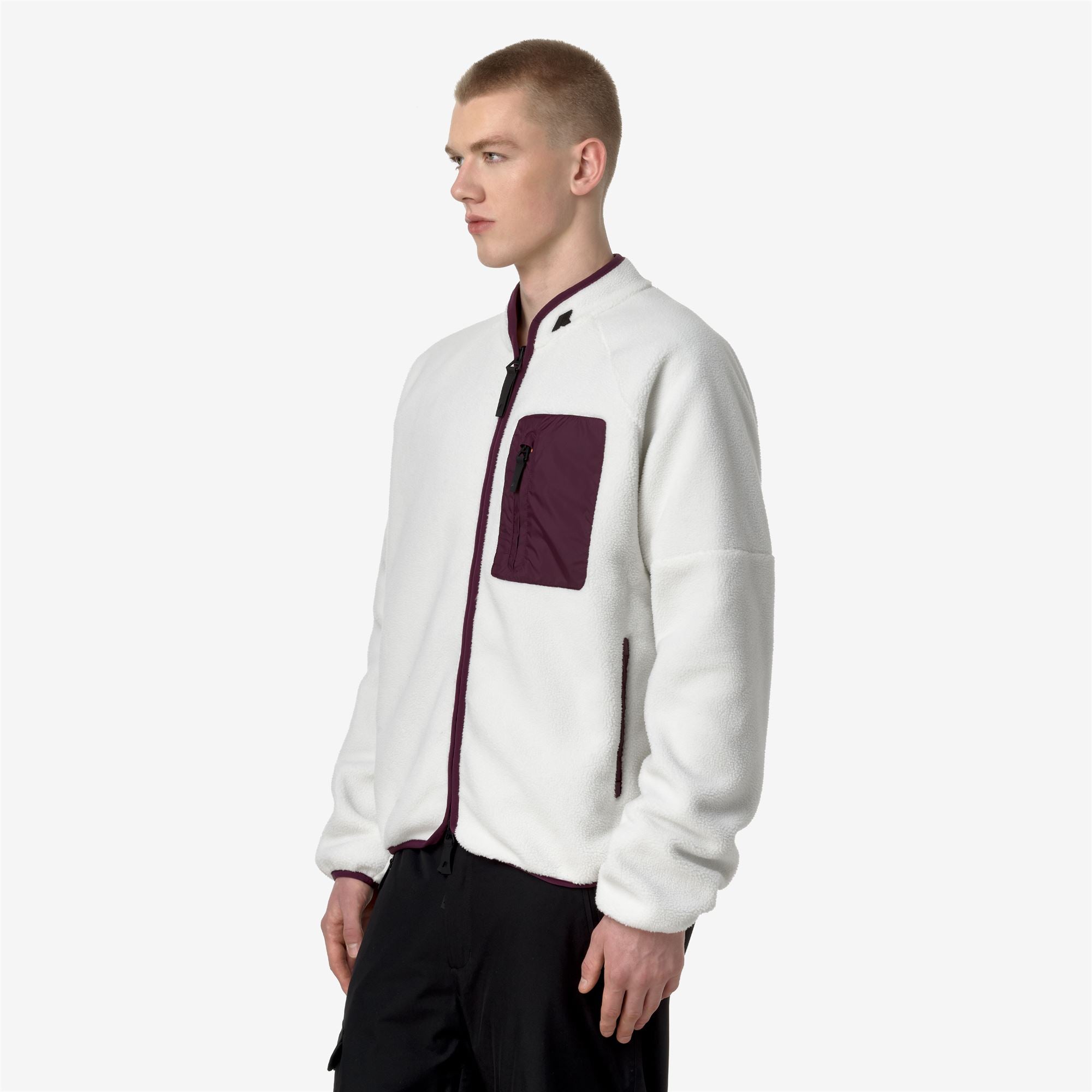 Fleece_MAN_BESSANS_Jacket_White G - Violet Dk Purple - Commercial 5