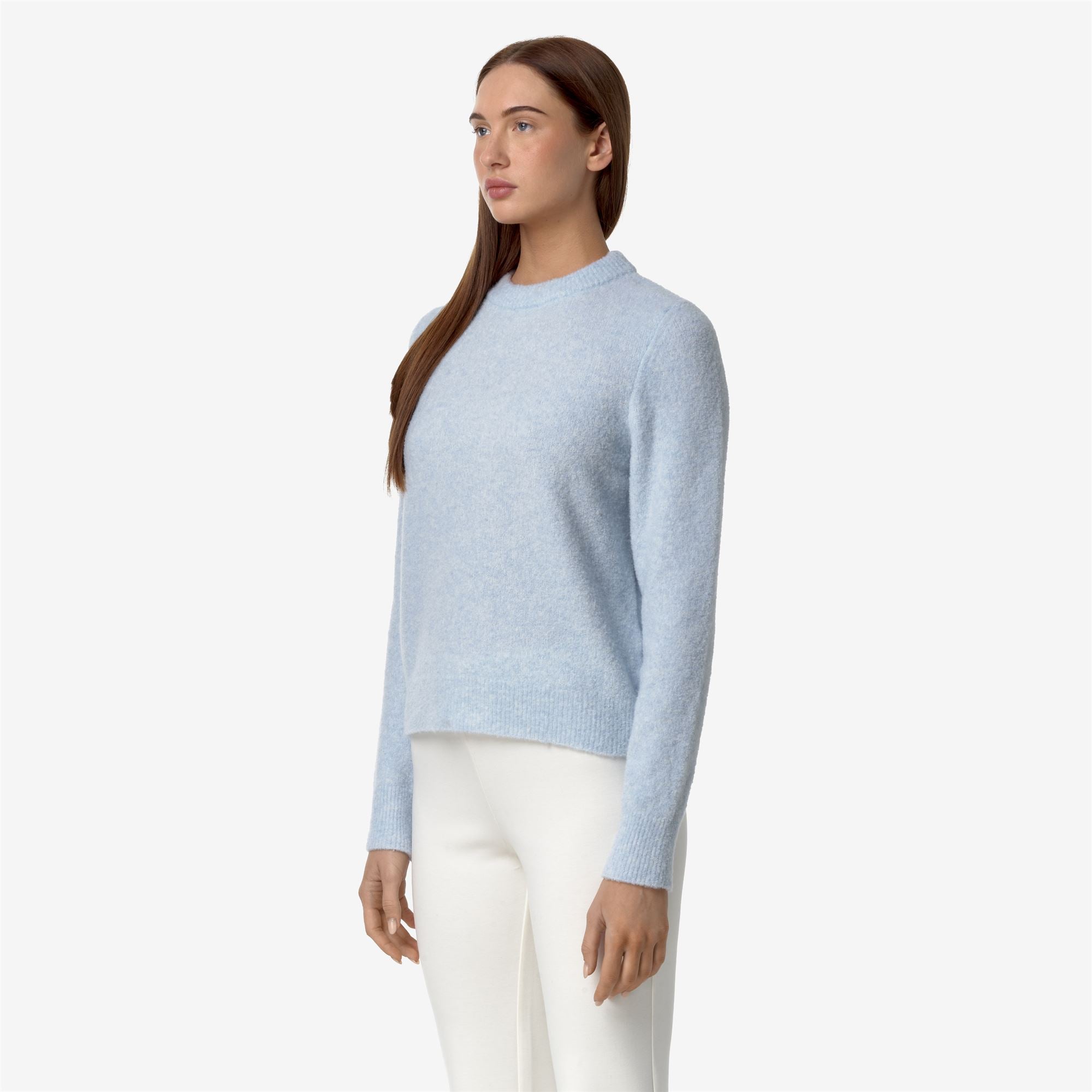 Knitwear_WOMAN_CLARISSE WOOL MERINO BOUCLE_Pull Over_Blue Ballad - Commercial 5